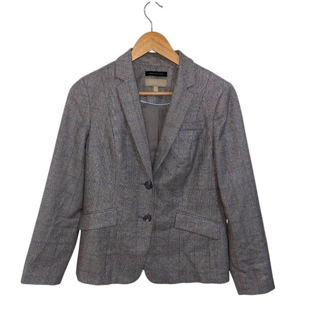 Talbots Woman's Wool Blazer Glen Plaid Fabric Woven‎ in Italy Career Jacket 6P